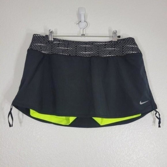 Nike Pants - Nike Dri Fit Running Skirt Skort Women Large Drawstring Sides Yellow Activewear